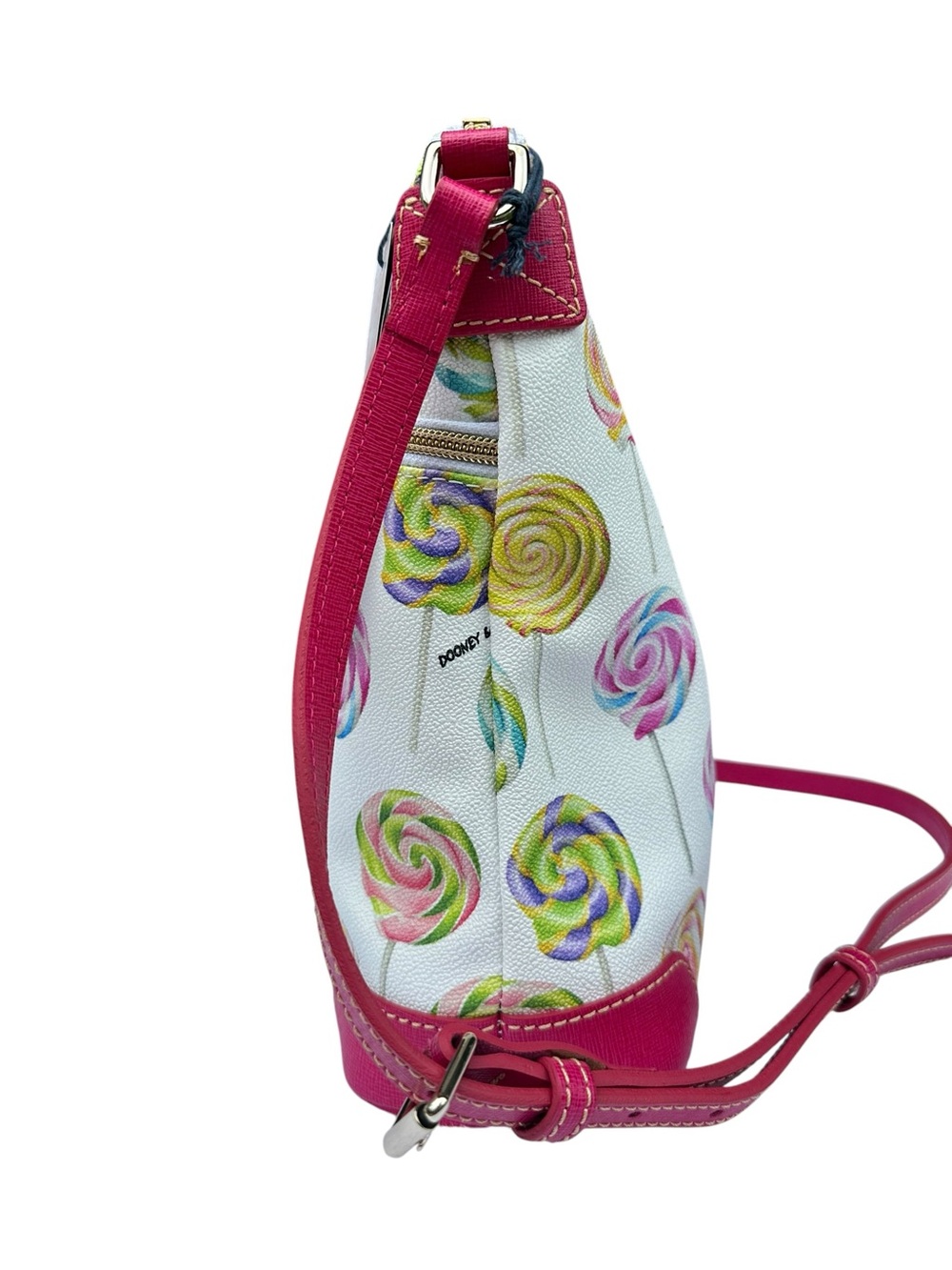 RARE Dooney & Bourke Lollipop Swirl Coated Cotton Letter Carrier Crossbody Purse - Picture 4 of 15